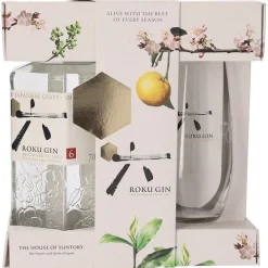 Roku Gin Geschenkverpakking met glas 70 cl